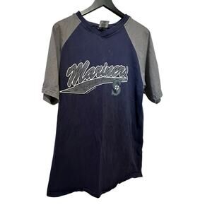 Vintage Logo 7 Seattle Mariners Y2K 2001 Size Large Two Tone Blue Gray T Shirt